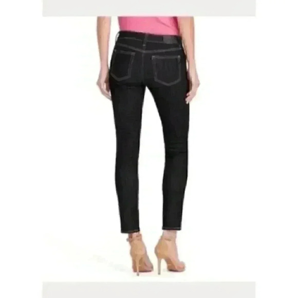 Ralph Lauren Premier Skinny Jeans Ankle Cropped Black Contrast Stitch Size  2 - Picture 2 of 15